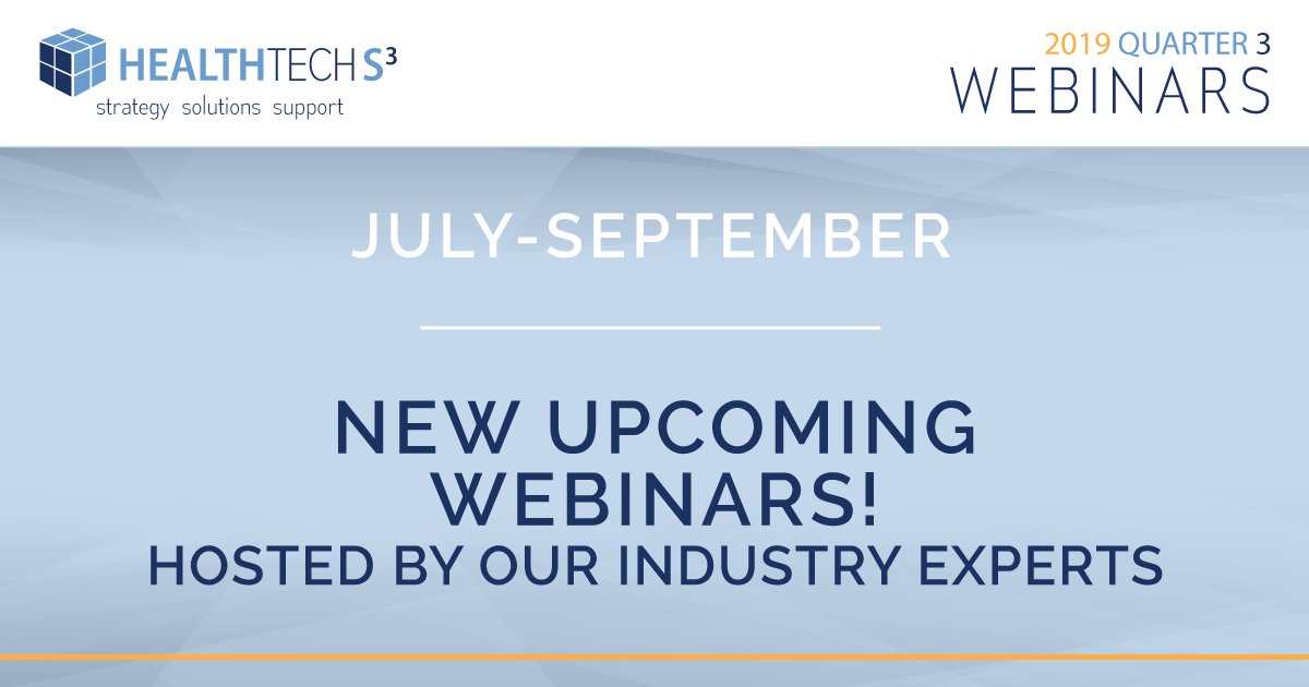 HealthTech_USA's tweet photo. We're excited to announce a new lineup of FREE upcoming HealthTechS3 webinars for the months of July throughout September 2019!
Follow the link for more details & to register: https://t.co/ViuTI4ny9w #HealthTechS3 #healthcare #webinars #swingbedwebinar #ruralhealthcare https://t.co/fkIE363s3P