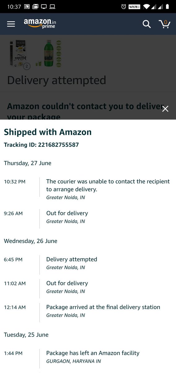 tshragarwal's tweet image. @AmazonNews_IN I placed an order on 23-6-19 and ETD of my package is 26 jun but I didn't receive yet. And I got msg that we attempted to deliver but not able to connect u. If u connect me at10.42pm on office address by giving missed call then how can u connect.#amazonbadservice