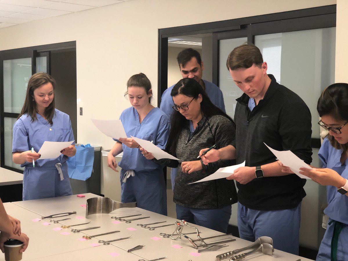 OU_Surgery's tweet photo. As July 1st approaches, Our #surgicalinterns have been getting intensive training to ensure better patient care. From central lines and chest tubes, to instruments names. Oklahoma #bringiton !!! our Doctors are ready for anything! #OUtrauma #surgeryfamily #competentdoctors https://t.co/K76b3jpD30