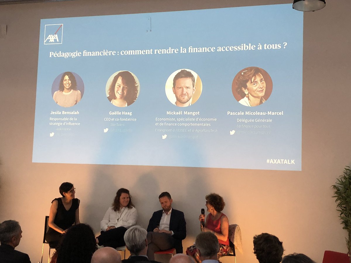 AXielles's tweet photo. #AXATalk Salle comble pour la conférence «  la pédagogie financière : comment rendre la finance accessible à tous ? » @AXAFrance https://t.co/7QpB4tchy4
