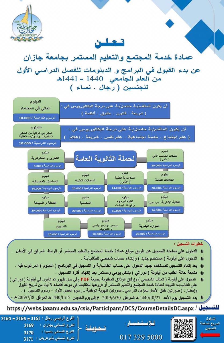 جامعة جازان القبول والتسجيل