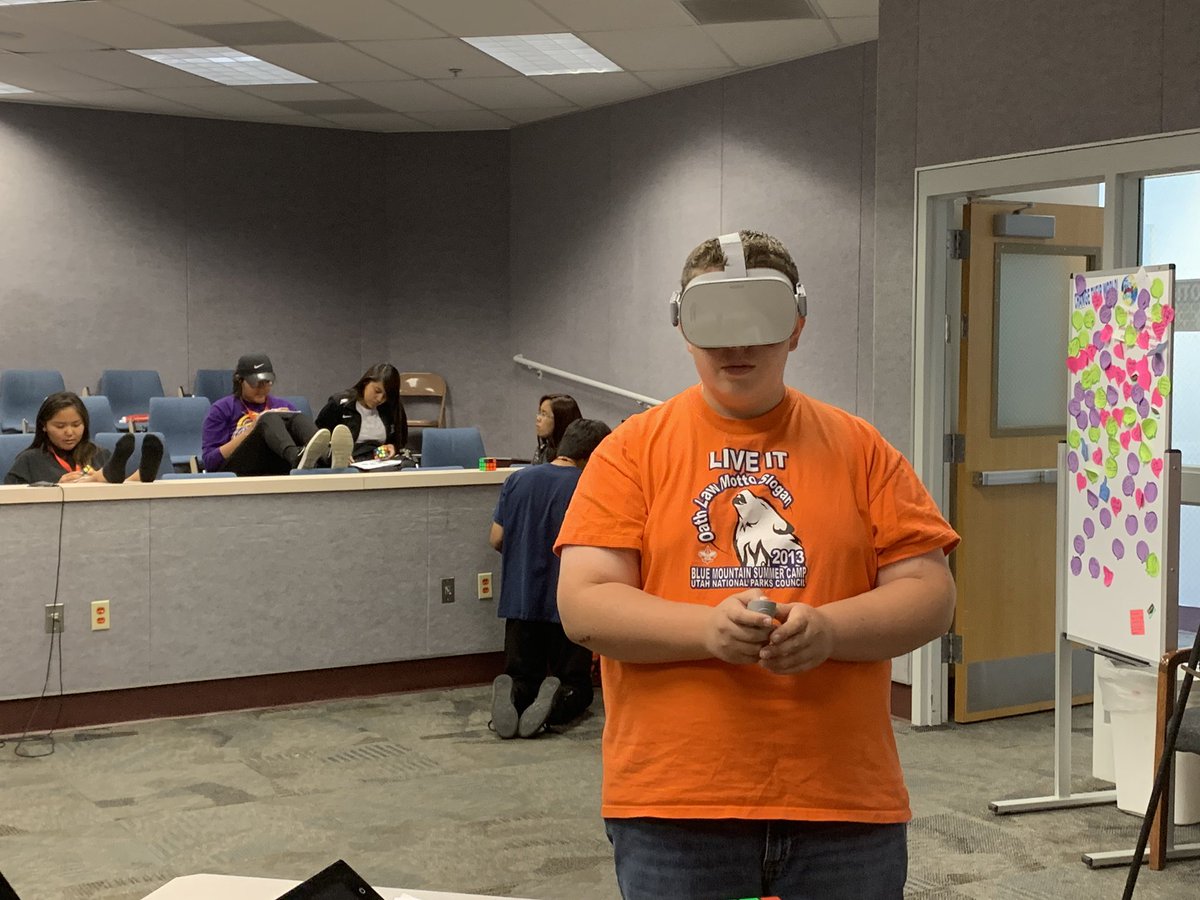 JrOaklandCubers's tweet photo. Practice comp went well this morning. The 4th-5th year group have all completed the cube course. Nice job! #aises #ais #aisprep #usu #usublanding #nativeyouth #nativesinstem #stemeducation #utah #oakland #wegotthis #scholars #math #rubikscube #oculusgo #facebook #vr #vrmath https://t.co/8YgpjJv0yO