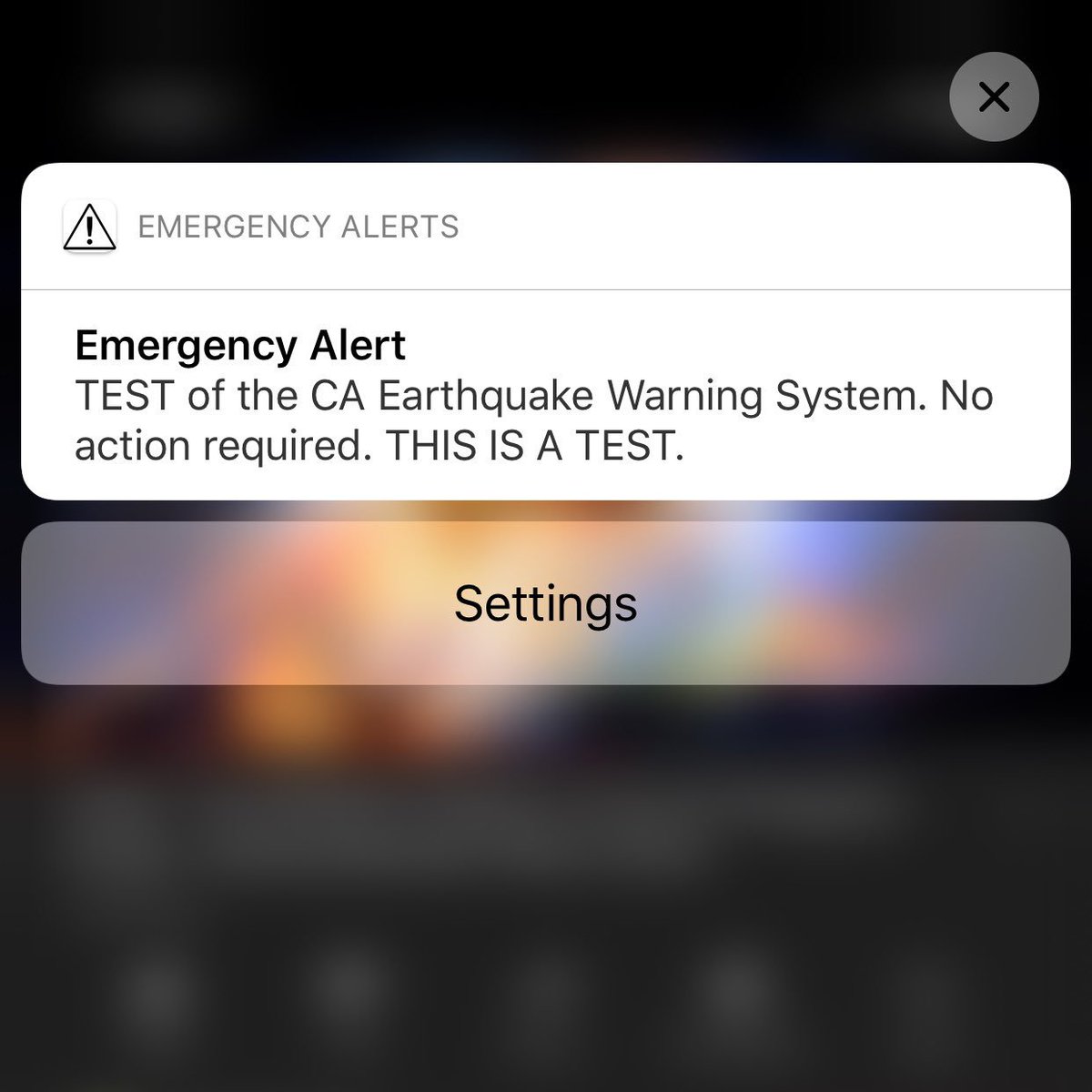 DustyLillo's tweet photo. This is only a test... ⚠️ #ShakeAlertSD https://t.co/xtpU5v15ey
