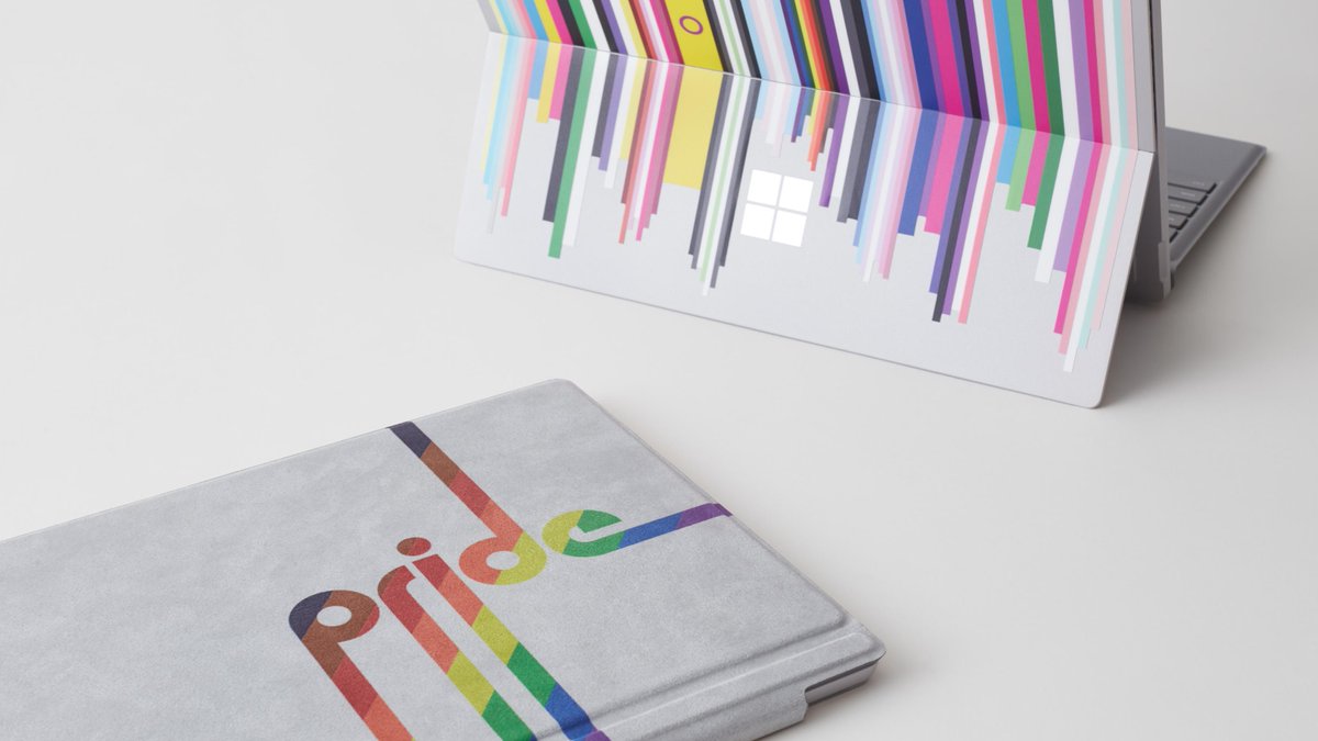 Wherever you sit, show the world where you stand with a limited-edition #Pride Skin or Pride Type Cover for #SurfacePro6. To celebrate, we're donating to LGBTQI+ nonprofits. http://msft.social/ZOq5SY