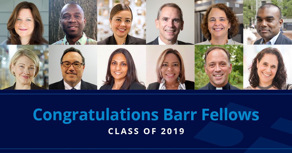 I’m honored to join this exceptional group of leaders as 2019 #BarrFellows - @evebridburg, Thabiti Brown, Mark Culliton @CollegeBoundDot, @FaigelJen @nsjacob @EmilyLReichert @JRubinJVS, Anita Sharma @PAIRProject_Bos, @nrtracy, Father John Unni @StCeciliaBoston, & @ShannahVaron