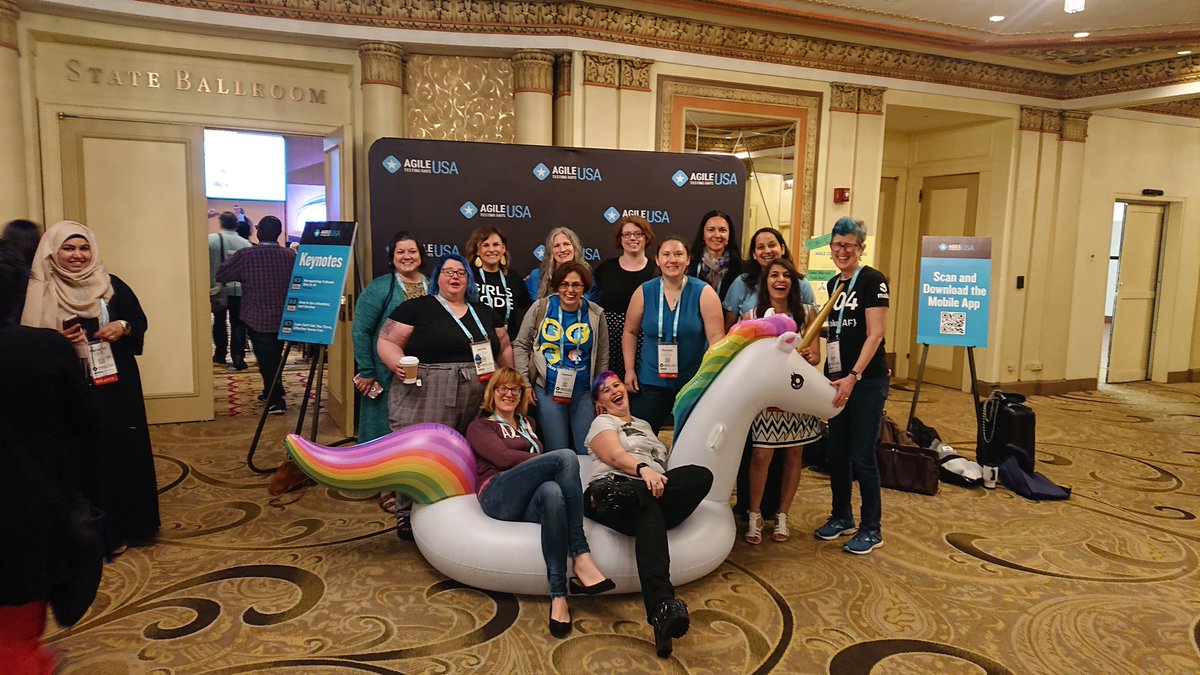 racheljoi's tweet photo. Women in Testing at #AgileTDUSA! Tag others please! @lisacrispin @alex_schl @jennydoesthings @SheWrestlesTest @Parveen_Khan10 @shivani_gaba_ @litsarah https://t.co/Jq9kcCgawB