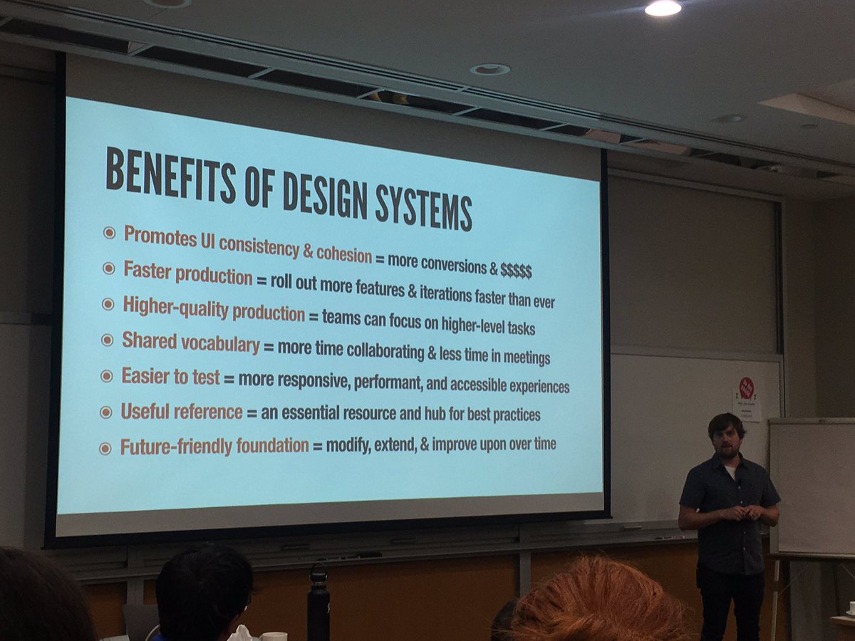 aniamedrek's tweet photo. Making the pilot of a design system “is like building the airplane while you are flying it” - spending the day learning about Atomic Design from its creator, Brad Frost https://t.co/KdN4fWXwWB