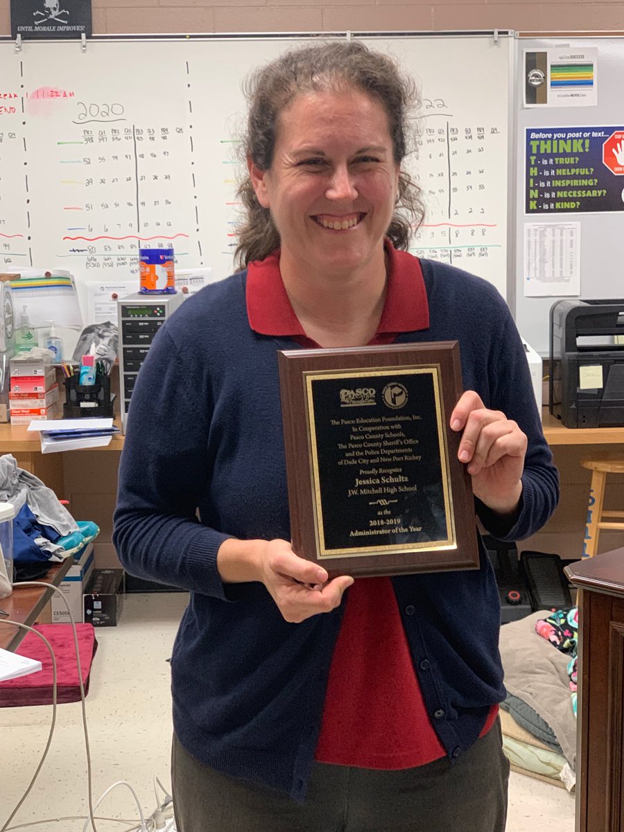 Say hello to the Pasco Education 2018-2019 Principal of the Year!! #BuiltForExcellence #SchultzWins #PrincipalOfTheYear #MustangNation