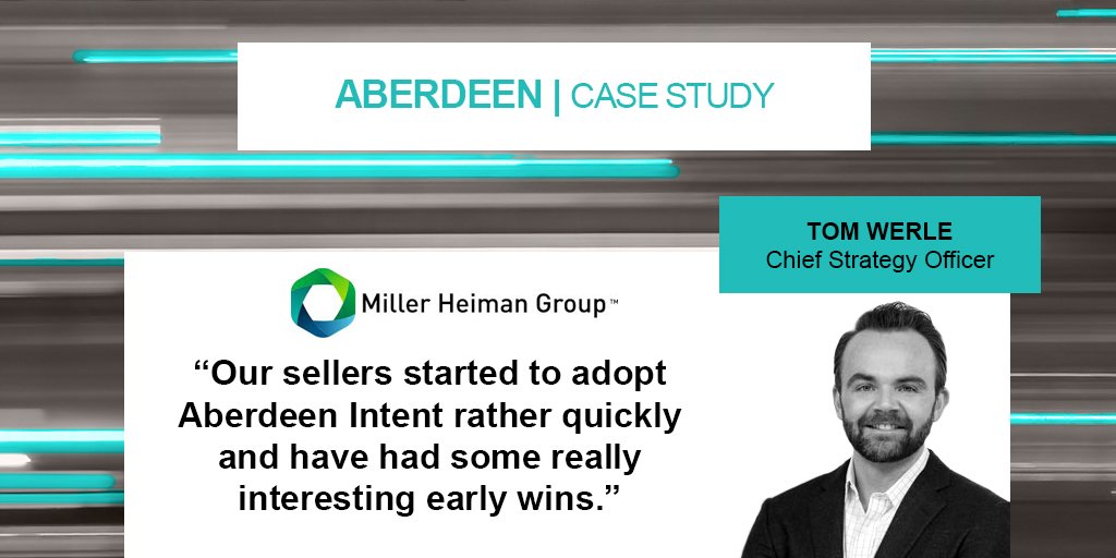 AberdeenSR's tweet photo. Learn how @MillerHeiman is using #AberdeenIntent for strategic account targeting & early wins | Case Study: https://t.co/N8RLMR7xp4 …
#IntentData #BuyerIntentData #PurchaseIntent #Martech #B2B #B2Bsales #B2Bmarketing https://t.co/79NpnhiRwp