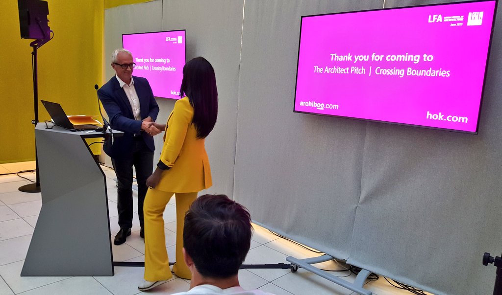 HOKLondon's tweet photo. HUGE CONGRATULATIONS TO #GboladeDesignStudio @GDS_Architects !!! ๐๐๐ @ArchibooLive #ArchitectPitch #Winner #Archiboo #CrossingBoundaries #Architects #Architecture #HOKLondon https://t.co/lolcfBo413