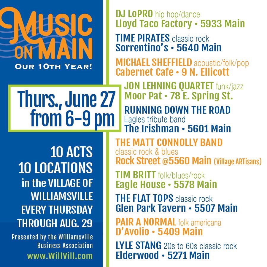 Today, find us in the Village of Williamsville for Music on Main, 6-9.  Where will we be?  Good Question!  Parked somewhere on Main in the Village.  It’s kind of like “Where’s Waldo” but more fun and with prettier stripes.