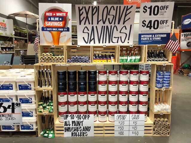Steve and team are ready for great RWB paint sales! Great job Steve! Save $10 off 1 gallons and $40 off 3 &amp; 5 gallons of interior and exterior paint. Also, up to $40 off all paintbrushes and rollers!  #Glendale3 #RWB #Drivingexcitement