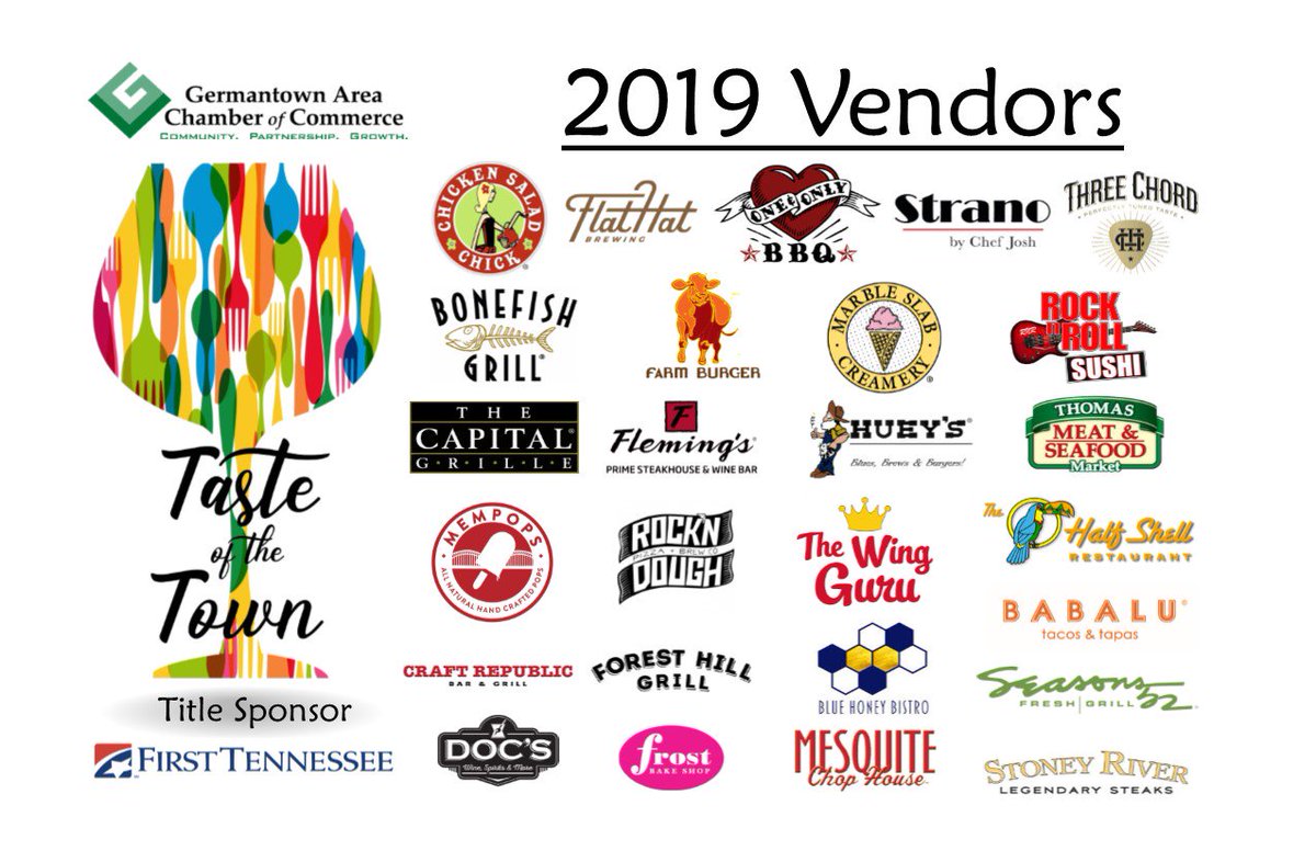 Taste of the Town 2019 official vendor list! 

#tasteofthetown #germantown
