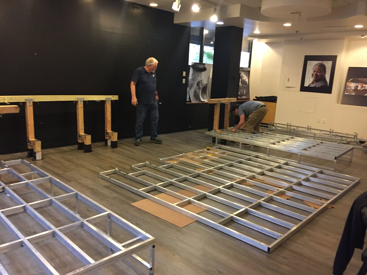 _RITEngineering's tweet photo. ICYMI: Multidisciplinary Design students on Team MUSIC, in collab with RIT Museum Studies and Interior Design students, had their Murphy Stage (a transformable stage that can be stowed in a vertical position) installed at @RocHallofFame! #TigerPride #RMHF https://t.co/LtkpyHbs3P