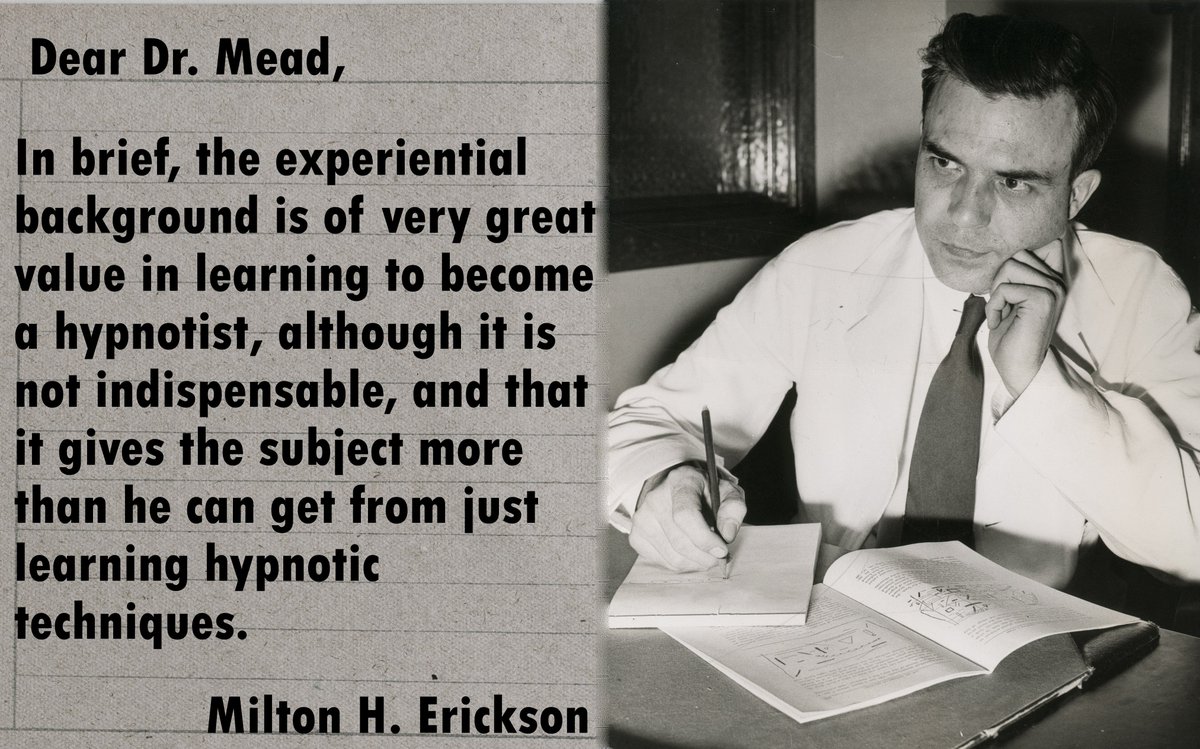 EricksonFound's tweet photo. This TBT comes from 'The Letters of Milton H Erickson': Chapter 1, Margaret Mead
https://t.co/s570k7amRr
#ThrowBackThursday #lpc #lcsw #marriageandfamilytherapy #TherapyGoals #EricksonFoundation #FromAndTo #NaturallyCalm #MiltonHErickson https://t.co/kg73JHKjyZ