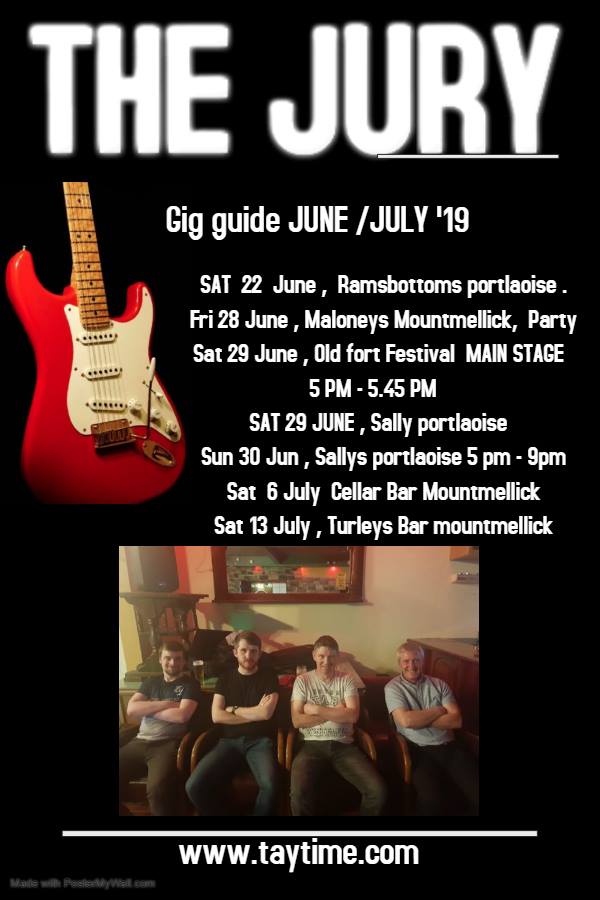 The Jury take to the Old Fort Stage at 5pm on Saturday 29th, Have you gotten your tickets? dunamaise.ie €15 per night or €40 for a weekend ticket, you wont beat that value anywhere else.