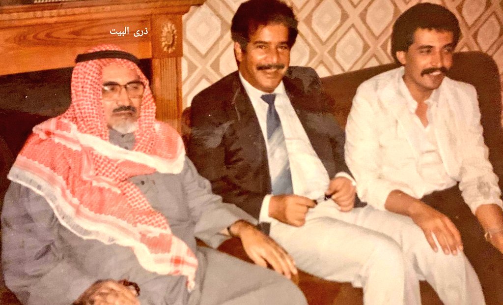 من اليمين علي عمر العصيمي ومحمد العصيمي وعمر العصيمي ..بريطانيا اوائل الثمانينيات