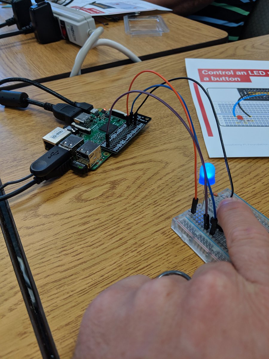 Baking Pi with @jigar_patel, programming @Raspberry_Pi for a reaction game using @ThePSF #CSforAllPA #tiuSTEM #bestworkshopever