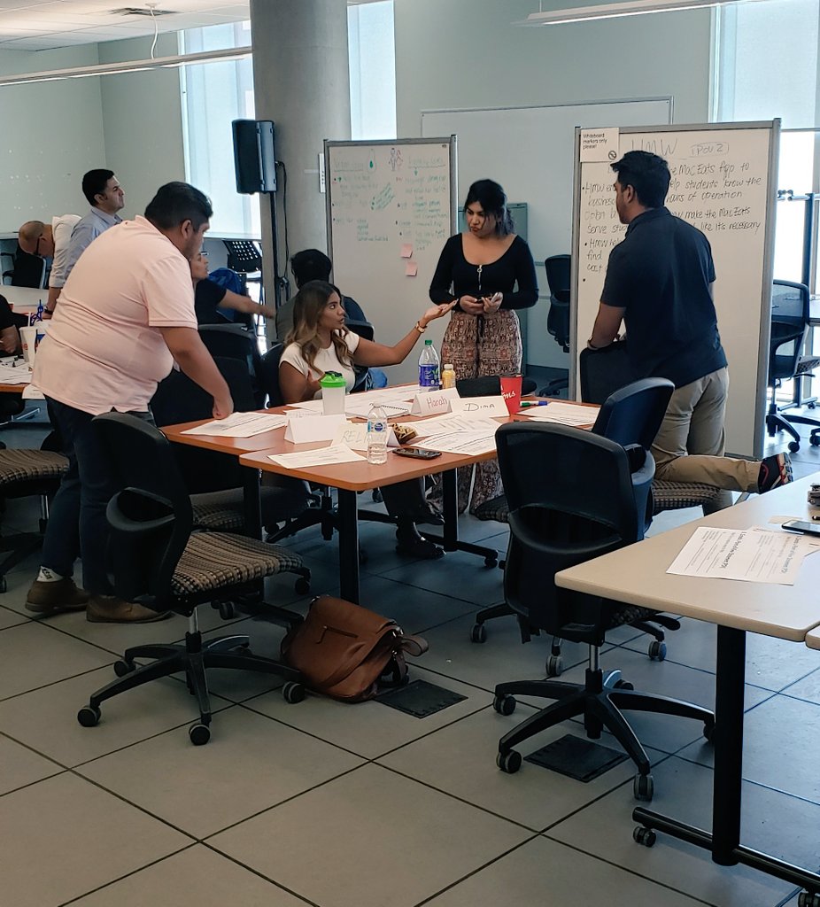 #DesignThinking in progress! Our staff, @BBBSofPeel mentors, #BeTheChange youth, <a href="/RobertFleisig/">Robert Fleisig</a> and <a href="/WBoothSchool/">W Booth School of Eng. Practice & Technology</a> students working together to develop solutions to help improve the campus dining experience! <a href="/McMasterEng/">McMaster Engineering</a> <a href="/ONTrillium/">Ontario Trillium Foundation</a>