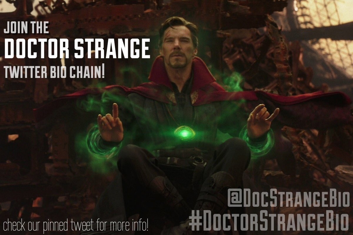 DocStrangeBio's tweet photo. (📎) Check the pinned tweet for information regarding the Doctor Strange bio chain! #DoctorStrangeBio https://t.co/olLLRONut8