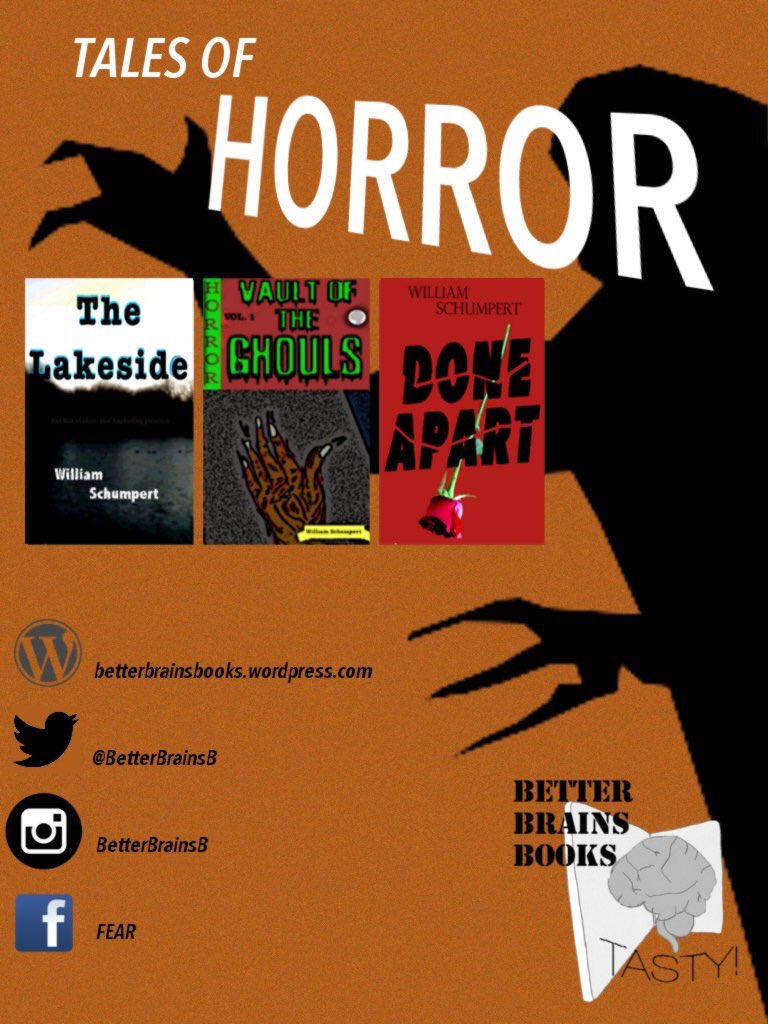 #ThirstyThursday for a good #scream! #ebooks for $2.99 or less!
#amwriting #amdrawing #horror #betterbrainsbooks #daisyBB #DoneApart #thelakeside #VaultOfTheGhouls #RhymesOfMadness #MustRead #BookBoost #ebooks #HorrorFamily #FEAR