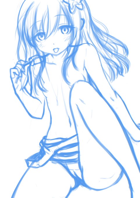 ラフというより下絵?
最近のやつです。
ろーちゃんの〇首、浜波の目もちゃんと描いてたよ
#このタグを見た人はラフ画とその完成絵を見せる 