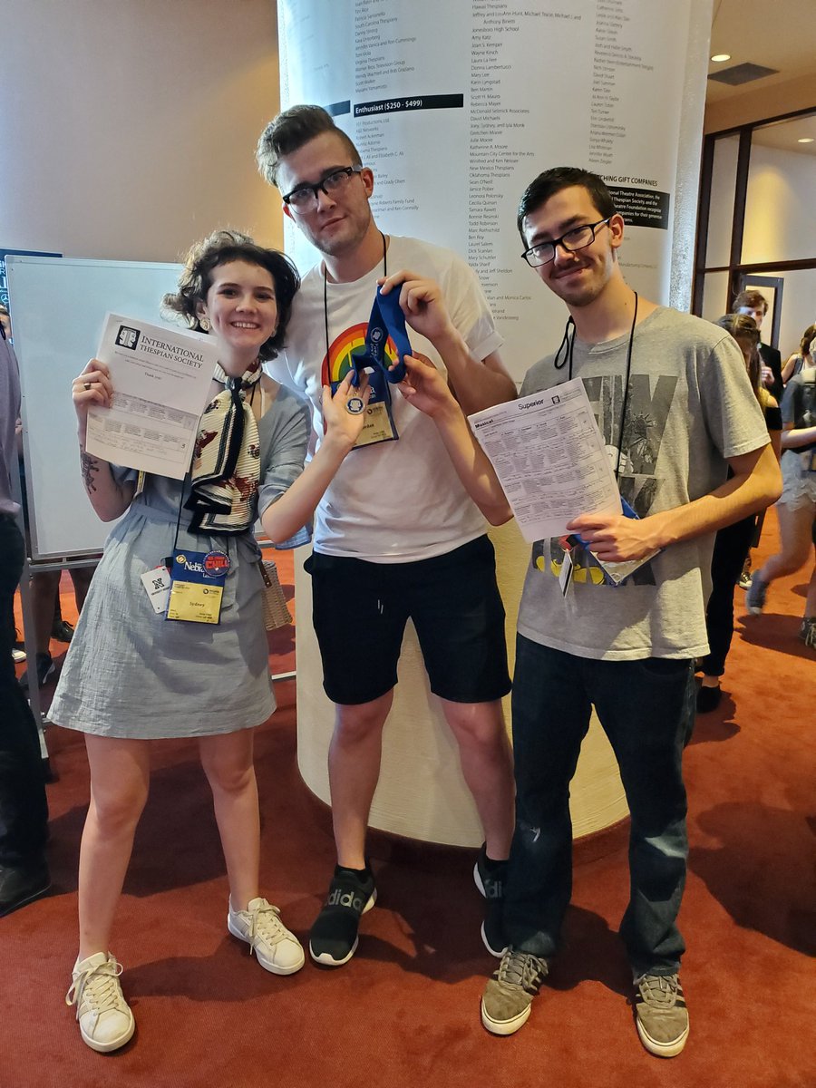 KickapooTheatre's tweet image. Kickapoo Theatre's Jordan Turnage and Carter Rowe receive a superior rating at the International Thespian Conference with their Duet Musical, "BFF". Also, in the category of Costume Construction, Sydney Smith receives a superior rating! #khstheatre @officialSPS @DrPowersKHS