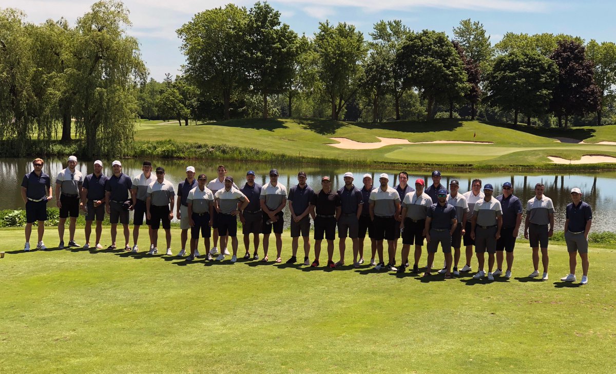 NHLPA's tweet photo. The 27th annual #NHLPAGolfClassic is in the books! Today, we raised over $100,000 for various player-chosen charities during a beautiful day at @GlenAbbeyGC. The event in review: https://t.co/srZ2BRDib8 https://t.co/GUYT2DoDSR