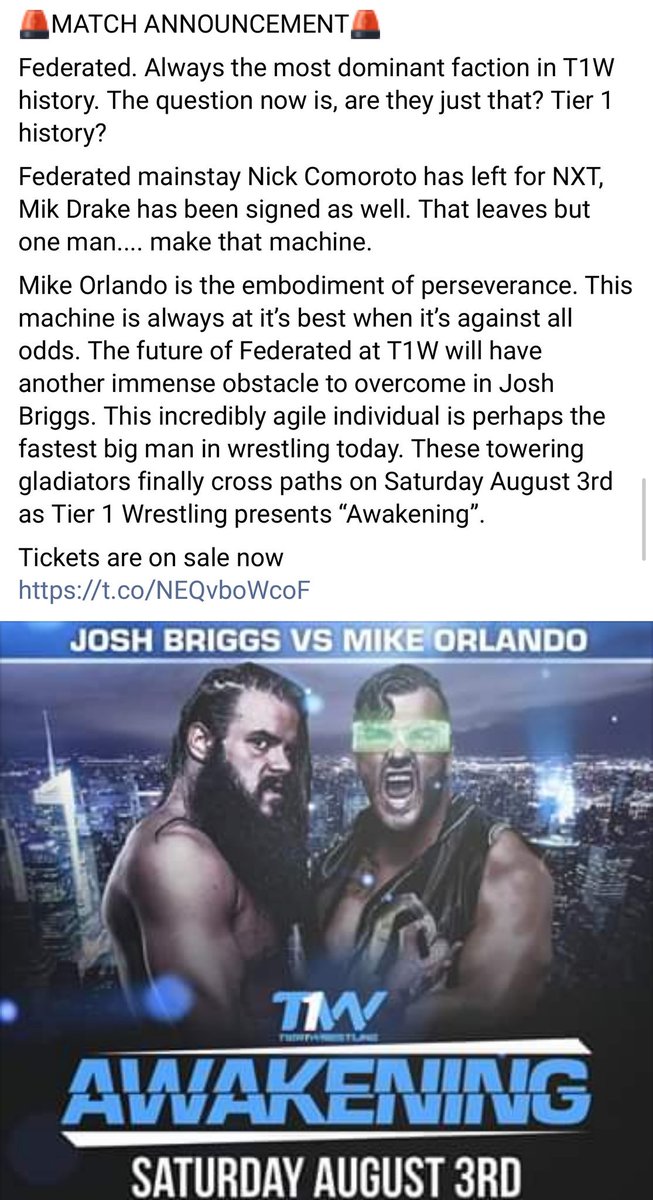 *Breaking News* @_FEDERATED @thebigorlando vs @TheJoshBriggs