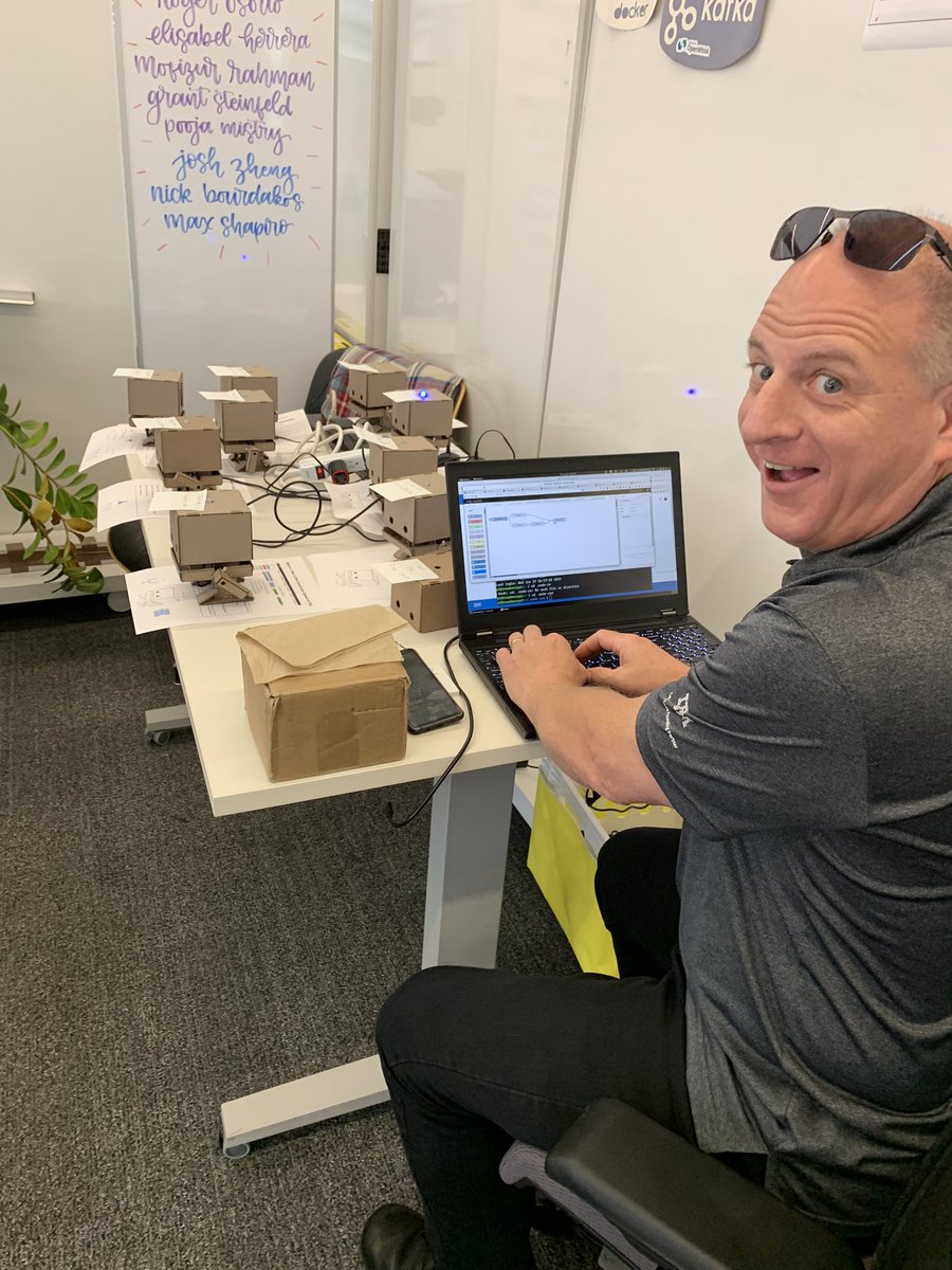 poojamakes's tweet image. Hanging out with the father of TJ bots today @johnwalicki to create a robot army for our workshop tomorrow🤖🤖🤖 My job is fun 😄🥳 #tjbots #ibmdeveloper @ibmdevelopernyc @IBMIoT