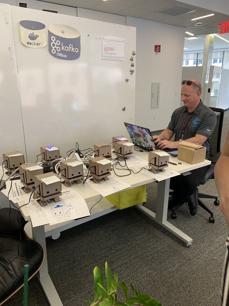 poojamakes's tweet image. Hanging out with the father of TJ bots today @johnwalicki to create a robot army for our workshop tomorrow🤖🤖🤖 My job is fun 😄🥳 #tjbots #ibmdeveloper @ibmdevelopernyc @IBMIoT