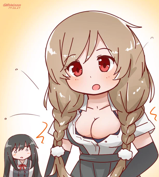 姉のお下がりの服を着た峯雲 
#艦これ版深夜の真剣お絵描き60分一本勝負
#艦これ版真剣お絵描き60分一本勝負_20190627 