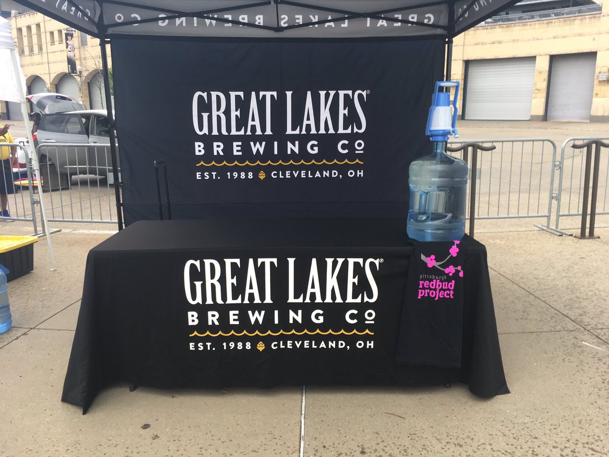 GLBCinPitt's tweet photo. Setting up on the #NorthShore for the @WaterLandLife #RedBudProject https://t.co/OdiZ39Wcb3