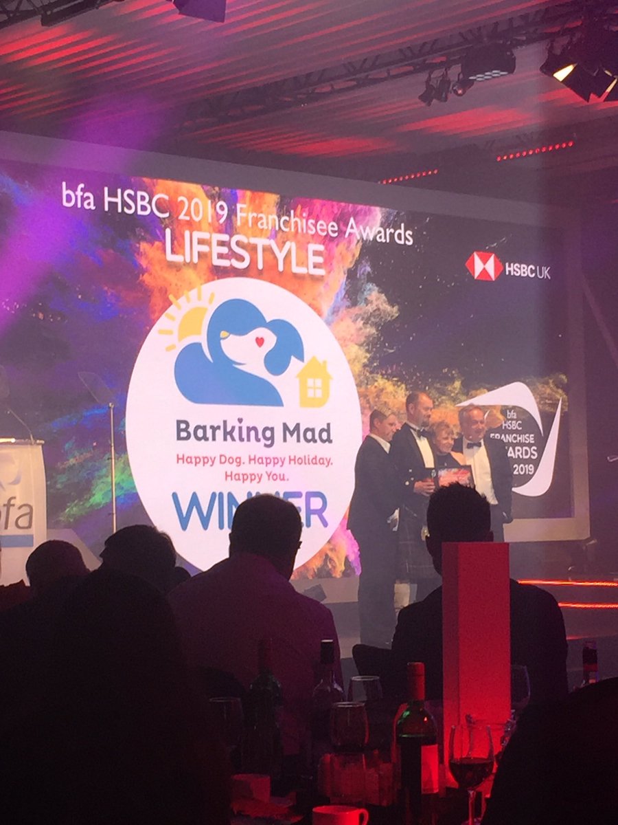 So proud of our <a href="/BarkingMadHQ/">Barking Mad Dog Care</a> Franchisees John and Elaine Warburton for winning the Lifestyle award at #BFAAWARDS19! If you want a great #worklifebalance too, get in touch today!