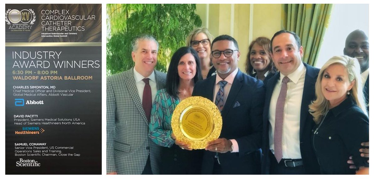 It was an honor to be recognized for Industry Leadership along with Dr. Chuck Simonton and David Pacitti. Thank you Dr. Rajesh Dave and the #C32019  faculty. When industry comes together with the patient at the center, we move healthcare forward. This is how patients win!