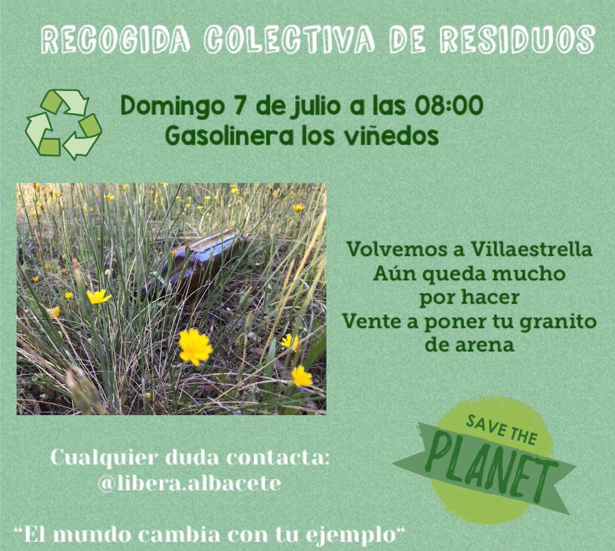 Nueva fecha para recogida de basuraleza en Villarrobledo. Se necesitan muchas manos. ¡Anímate!