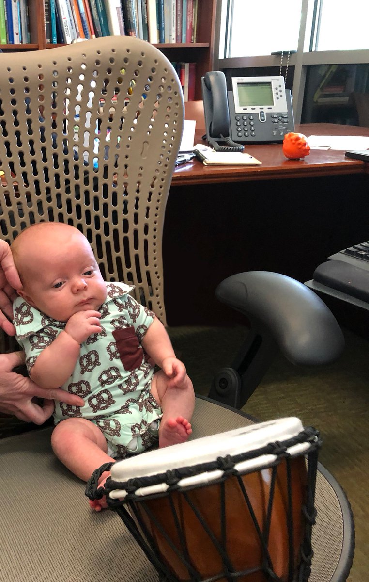 DukeUEnergy's tweet photo. We had an interim director for the afternoon!! His bongo skills are yet to be developed like Brian's #2bongoOrNot2bongo #DukeBaby #BabiesinEnergy ๐ https://t.co/mdtZssusHA