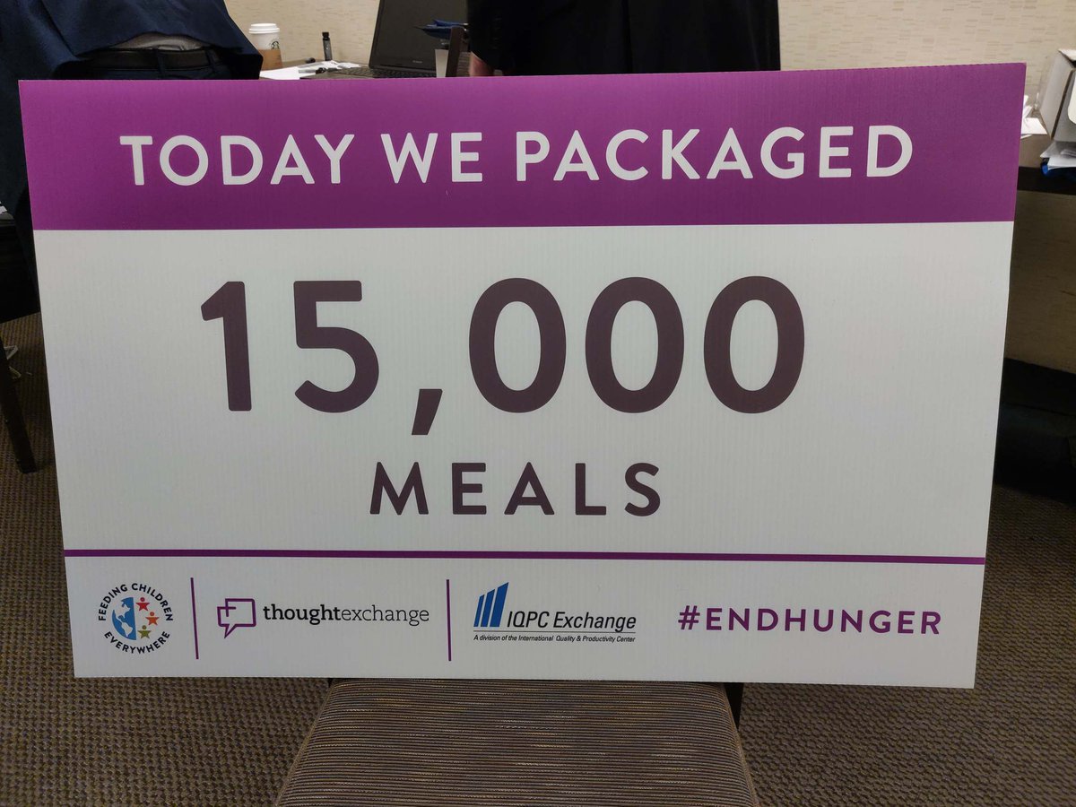 thoughtxchng's tweet photo. #Throwback to last week at #CFOExchange where we were able to help package 15,000 meals for those in need! Thank you to all who came out to #bringpeopletogether to #endhunger. @IQPCNAExchange #TBT https://t.co/JhMrogbuJc