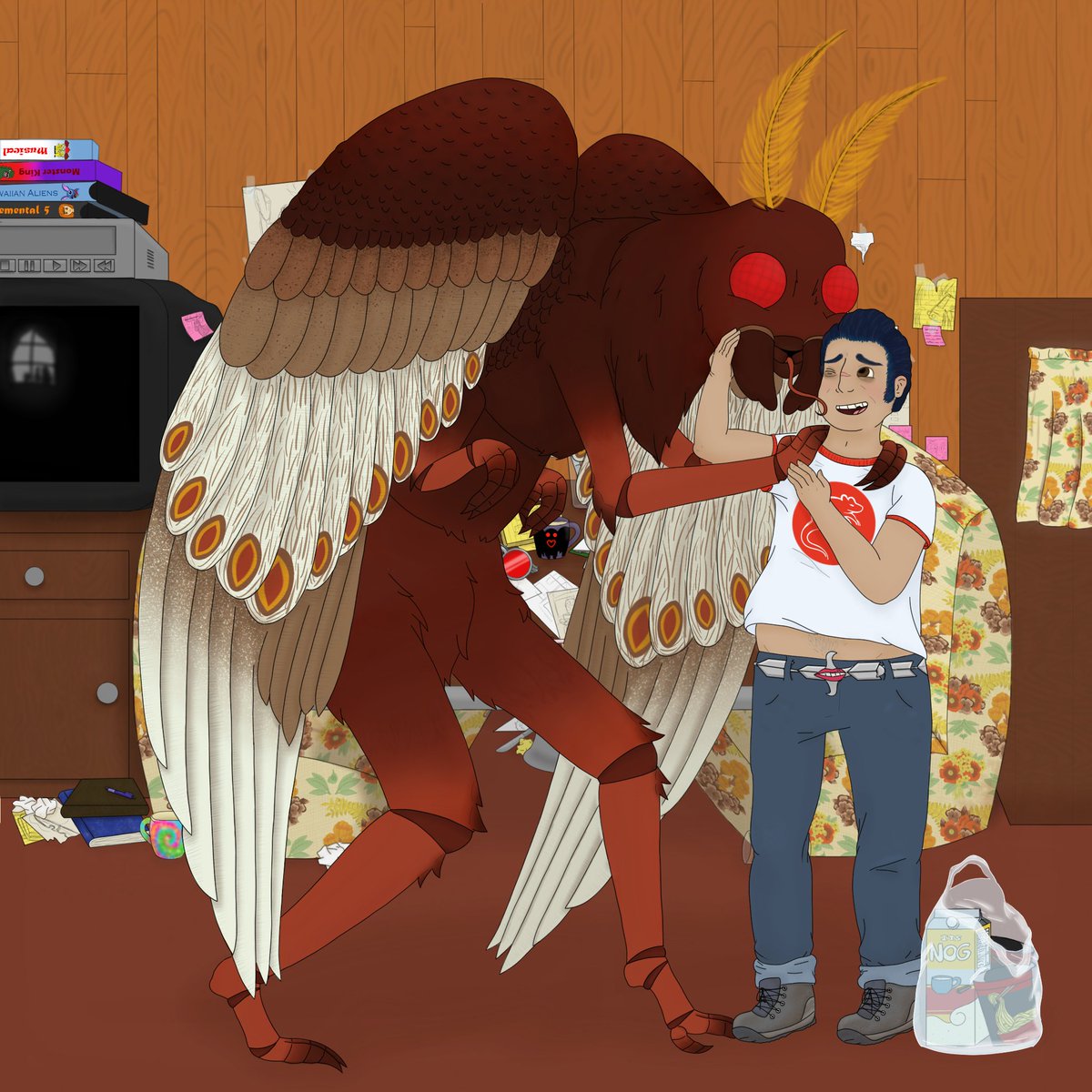 AryannaEdwards's tweet photo. Sometimes you just gotta date a moth. Sorry, I don't make the rules. 🤷‍♀️
#indruck #mothman #indridcold #ducknewtown #thezonecast #tazamnesty #howdoyoutwitter https://t.co/XNRgMaOFP8