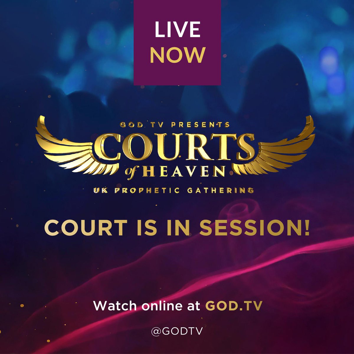 GODTV's tweet photo. Represent your nation as we stand before the #CourtsOfHeaven! LIVE from London 🇬🇧 Watch online at https://t.co/Outxl1etjt or via our app. #COH19 @GODTVWard @GODTVFergus @scottyvolk @RonSCantor @BKIM_Media @BishopJFrancis @Arobert58 @LarryVSparks @pstroybrewer https://t.co/I5gdB3pFPr