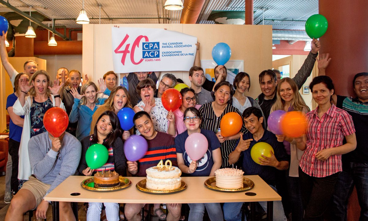 Here's to 40 years of @cdnpayroll !

Being a member helps ensure that we stay on top of our payroll game, keeping our customers stress-free and happy. If that's not worth a cake party then we don't know what is! #CPACover40 #CPA40Cover