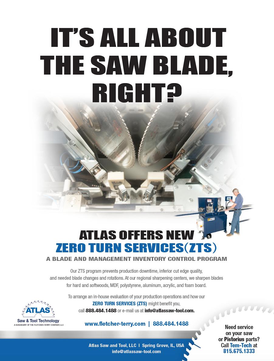 Our Atlas Zero Turn Services (ZTS) is a blade &amp; management inventory control program designed to help prevent production downtime, inferior cut edge quality &amp; blade changes/rotations. Schedule and onsite evaluation of your operation: 888.484.1488 or info@atlassaw-tool.com.