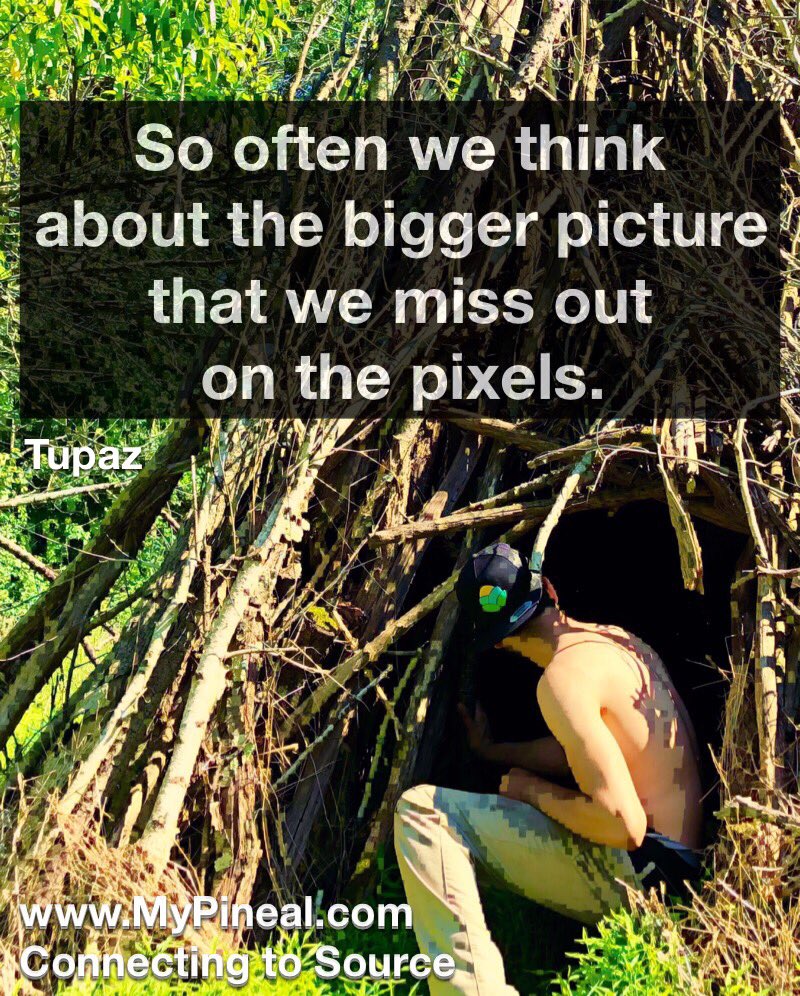 MyPineal's tweet photo. So often we think about the bigger picture that we forget about the pixels.
- Tupaz
Connecting to Source
https://t.co/aC6aTGjfj4
#MyPineal #Pineal #Tupaz https://t.co/GyJJJBZrtT