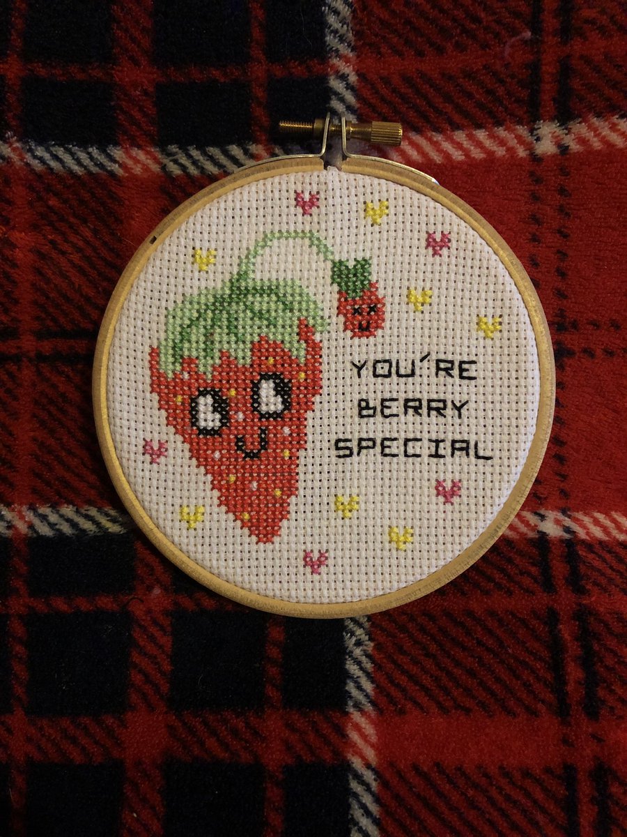 EllasPromiset18's tweet photo. You’re Berry Special.🍓🍓🍓 #crossstitch #stitchingtherapy #makingmemories #raisingawareness #trisomy18 🌟🍓 https://t.co/jl3KuQbiWW