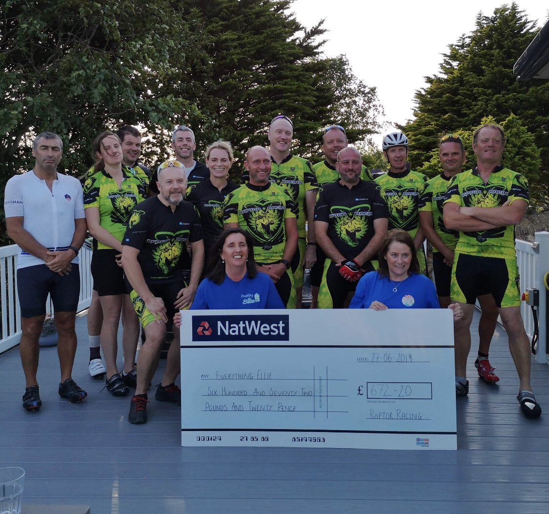 The Raptors were so proud to present local charity Everything Ellie with a cheque for just over £670 tonight. An amazing charity creating unforgettable memories for families going through life limiting illnesses.