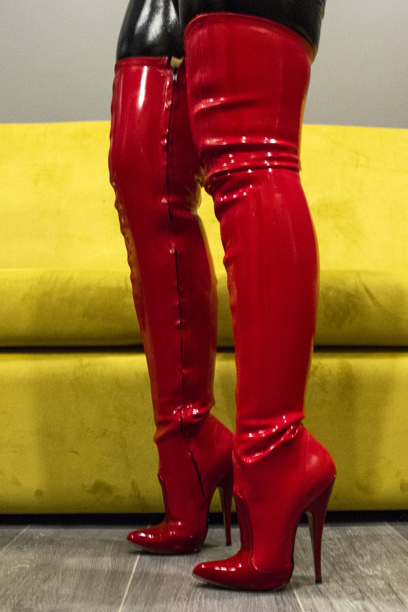 latex thigh boots