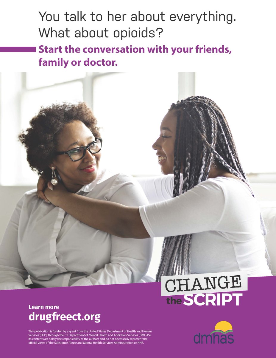 ClearinghouseCT's tweet photo. Talk openly and honestly with teens and young adults in your life about safe use of prescription medications, especially opioids. Learn more at https://t.co/rcM6dtobu7 #changethescriptct https://t.co/zph0tNXBu6