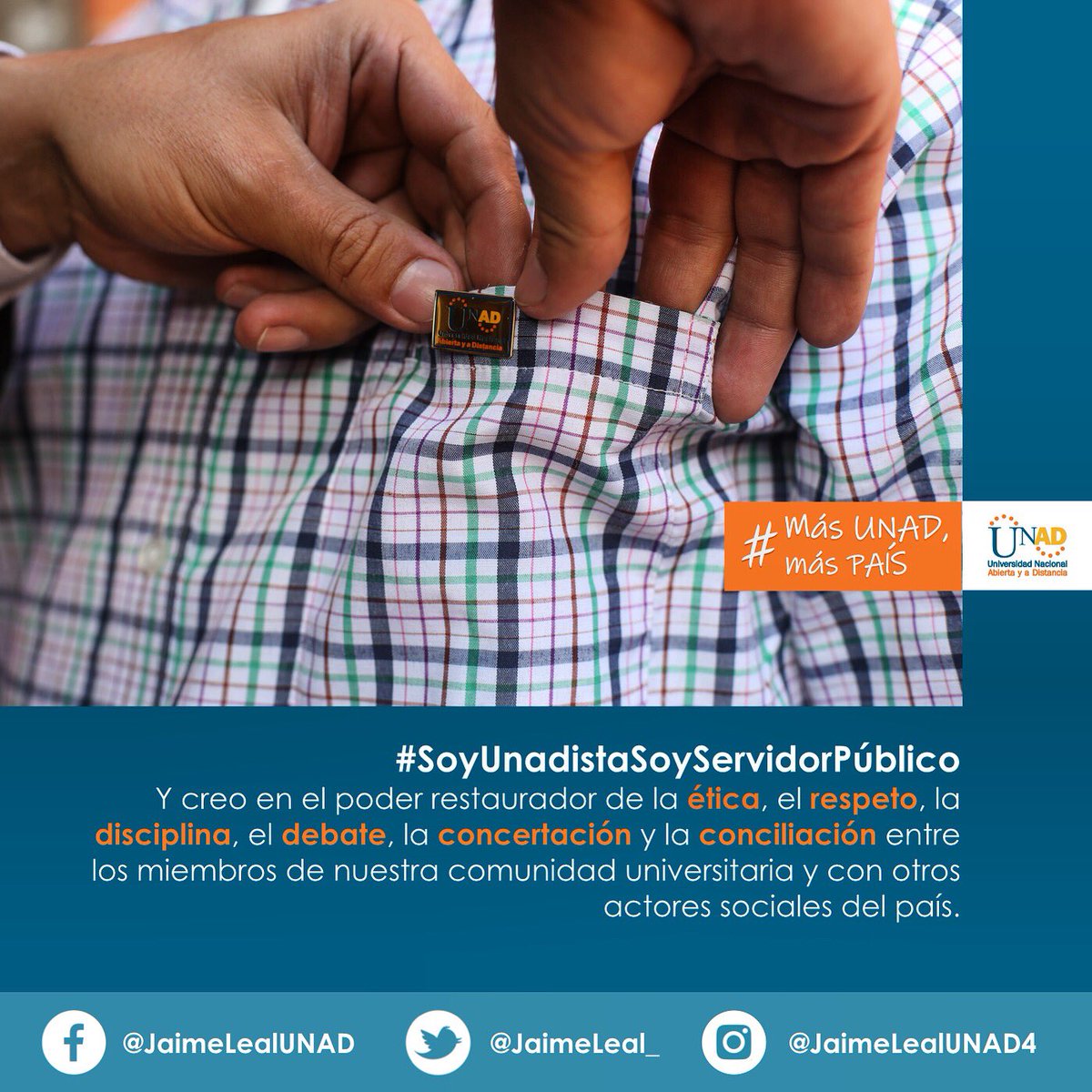 JaimeLeal_'s tweet photo. Nuestra vocación es servirle al país 🇨🇴
#SoyUnadistaSoyServidorPúblico .
.
#RectorUnad #MásUnadMásPaís https://t.co/cy66RP0FpQ
