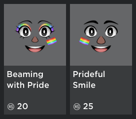 Derek Zirconyx Auf Twitter And I Almost Forgot If You Play Roblox Grab A Pride Avatar Face While You Still Can Https T Co Wjtjgpvu0y Https T Co Sizg96h65u Https T Co 6ryfyd1lem - prideful smile roblox