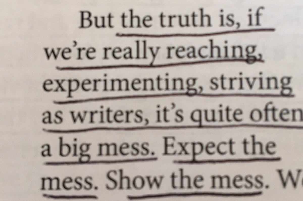 WitmanMichele's tweet photo. I want to help my students learn to play and experiment more with words the same way they  would with a piece of clay, molding and shaping and reshaping it in new and interesting ways and being ok with making a mess. #MULit19 @aileenhower @TeachWriteEDU #teachwrite @writeguyjeff https://t.co/J2jOIvoN3V